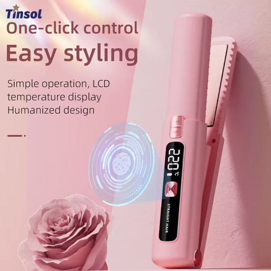 New Mini Wireless Straightener Portable Curler, Multi-Function Professional Hair Styling Tool 6 Temperature Settings